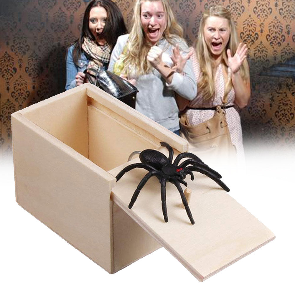 Prank Spider Wooden Scare Box Trick Play Joke Lifelike Surprise April Fools' Day Funny Novelty Toys Gags Practical Gifts CJ