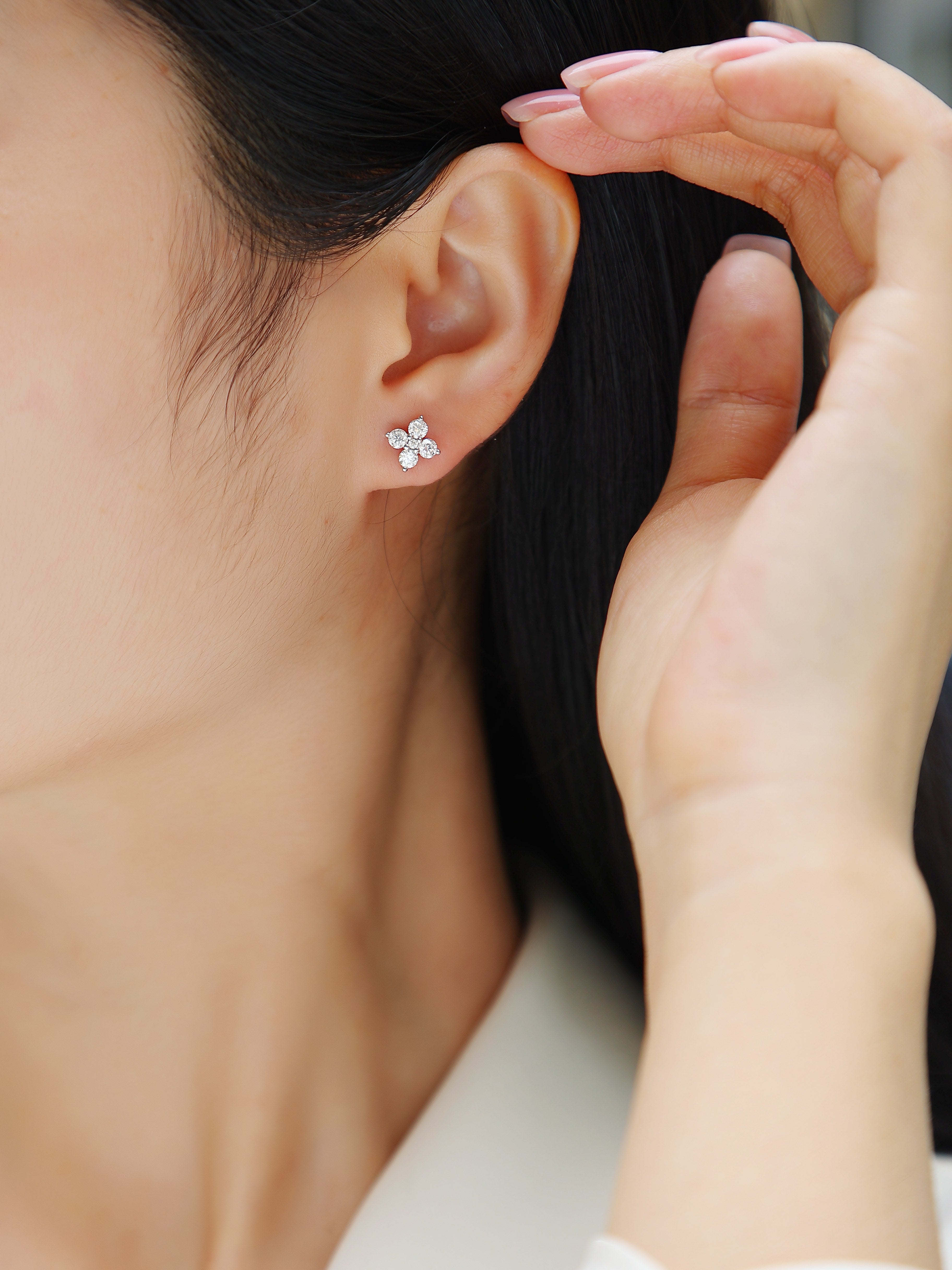 Sweetheart French - Fashionable And Luxurious Diamond Jewelry Set With Moissanite S925 Sterling Silver And Platinum-plated Stud Earrings Shopifynow