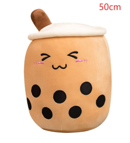 Cute Fruit Drink Plush Stuffed Soft Strawberry Milk Tea Plush Boba Tea Cup Toy Bubble Tea Pillow Cushion Kids Gift CJ