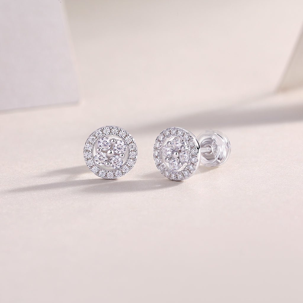 Silver Osmanthus - Fashionable And Luxurious Diamond Jewelry Earrings Set With Moissanite S925 Sterling Silver And Platinum-plated Stud Earrings Shopifynow