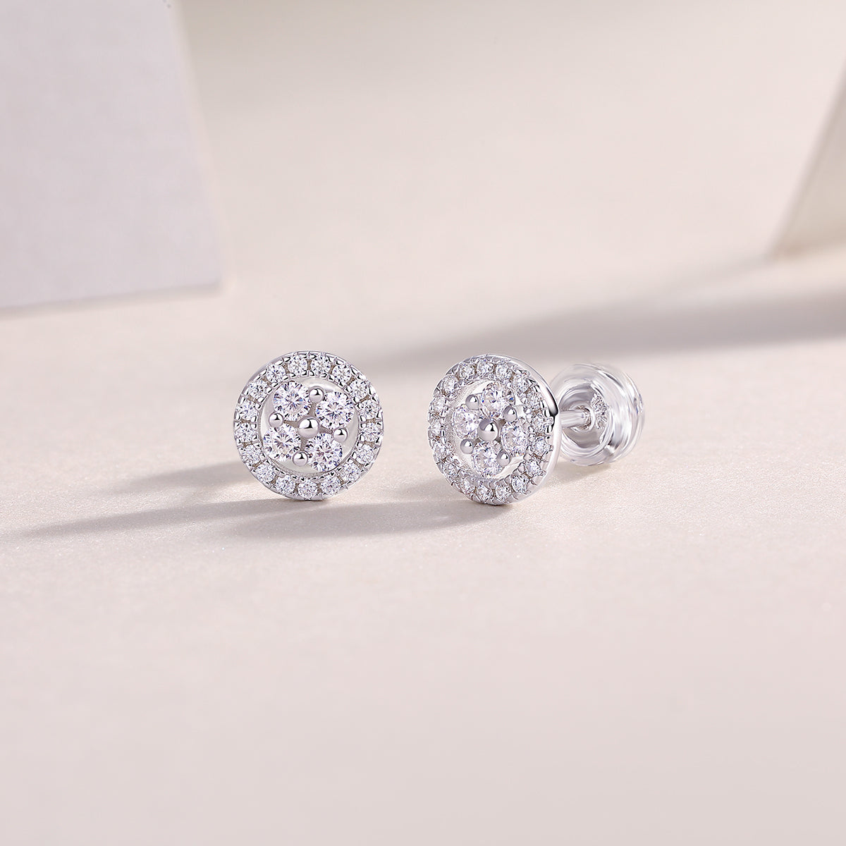 Silver Osmanthus - Fashionable And Luxurious Diamond Jewelry Earrings Set With Moissanite S925 Sterling Silver And Platinum-plated Stud Earrings Shopifynow