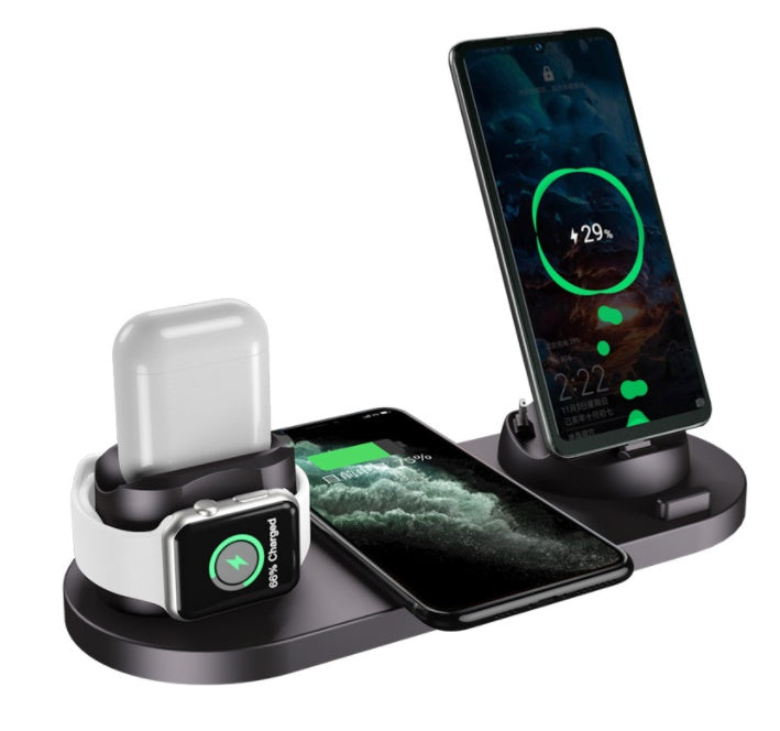 Wireless Charger For IPhone Fast Charger For Phone Fast Charging Pad For Phone Watch 6 In 1 Charging Dock Station New Shop Deals