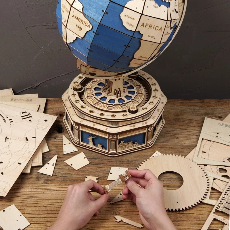 Robotime Globe Earth 567pcs 3D Wooden Puzzle Games Ocean Map Ball Assemble Model Toys Xms Gift for Children Boys Dropshipping Shopifynow