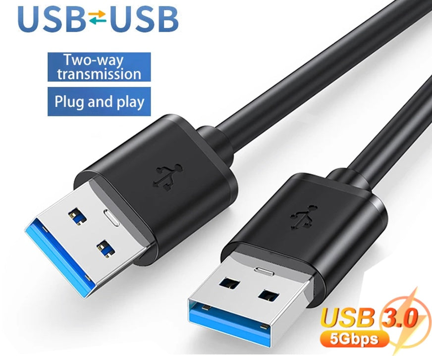 USB 3.0 A Male To A Male Cable Data Transfer Super Speed Power Charger Metal 6FT