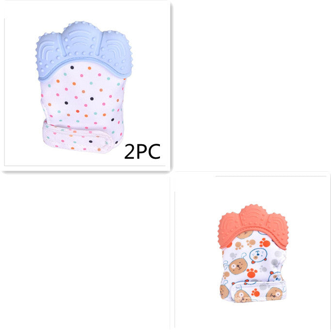 Baby teether baby anti-bite silicone molar gloves children's sound toys CJ