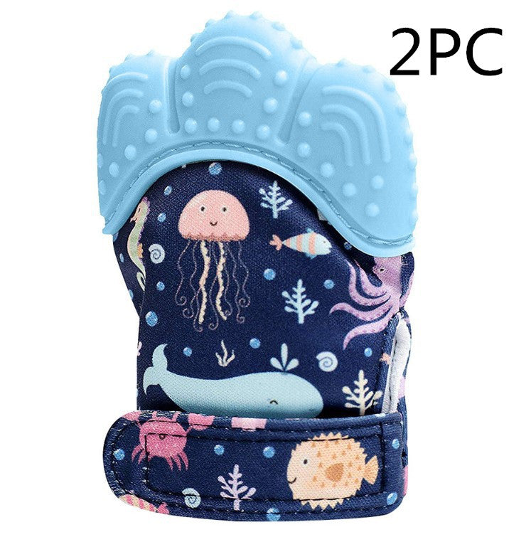 Baby teether baby anti-bite silicone molar gloves children's sound toys CJ