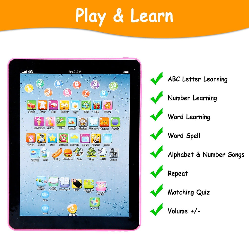 Baby Learning Tablet Educational Mini Pads Toys Touch Learn Toddler Tablet For ABC Numbers Words Gift For Boys Girls Aged 1-6 Year Old Kids Shopifynow