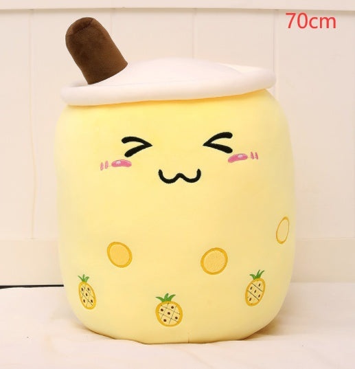 Cute Fruit Drink Plush Stuffed Soft Strawberry Milk Tea Plush Boba Tea Cup Toy Bubble Tea Pillow Cushion Kids Gift CJ