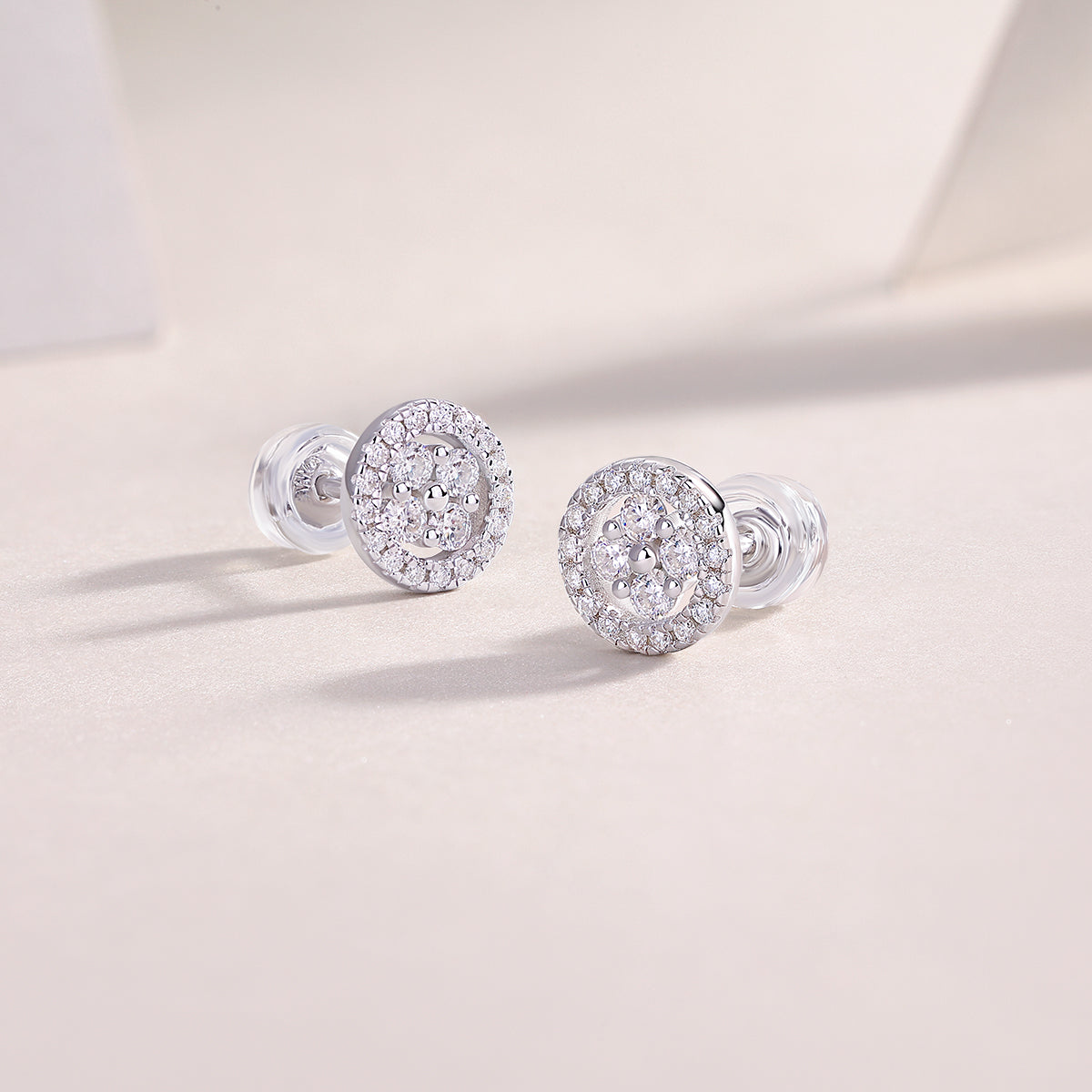 Silver Osmanthus - Fashionable And Luxurious Diamond Jewelry Earrings Set With Moissanite S925 Sterling Silver And Platinum-plated Stud Earrings Shopifynow