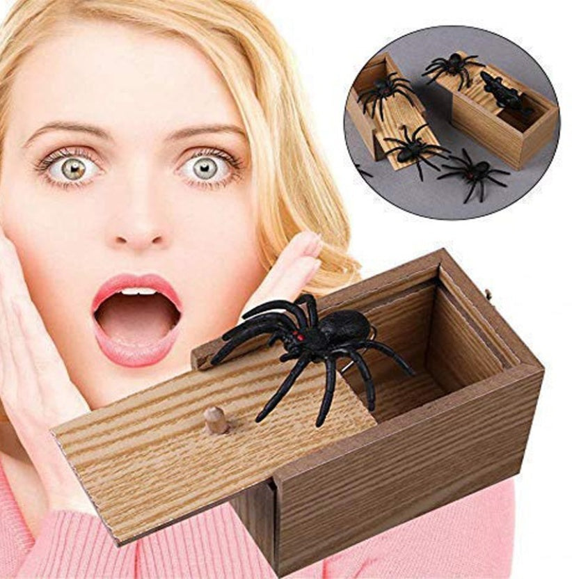 Prank Spider Wooden Scare Box Trick Play Joke Lifelike Surprise April Fools' Day Funny Novelty Toys Gags Practical Gifts CJ