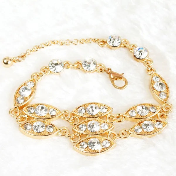 Noble Burnished Gold Bling Rhinestone Bracelet Shopifynow