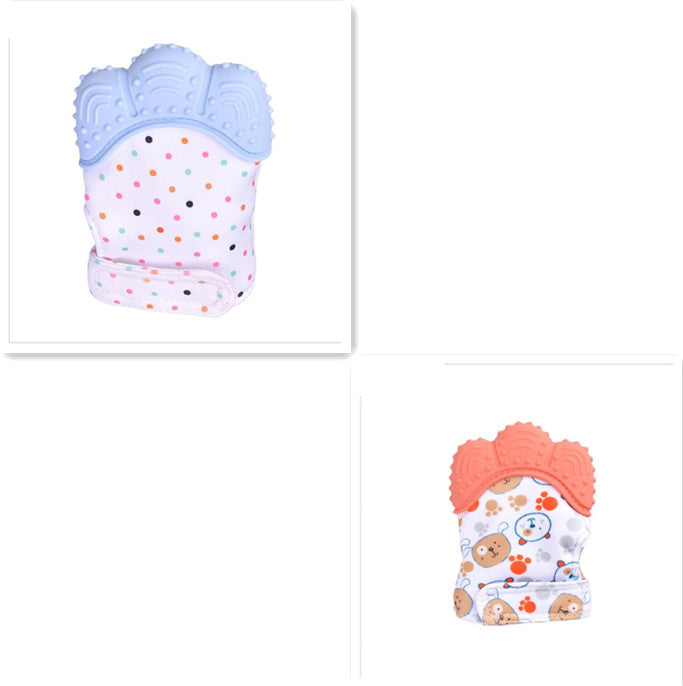 Baby teether baby anti-bite silicone molar gloves children's sound toys CJ