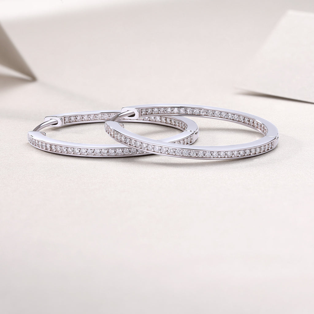 Moon Sea - Fashionable And Luxurious Diamond Jewelry Set With Moissanite S925 Sterling Silver And Platinum-plated Stud Earrings Shopifynow