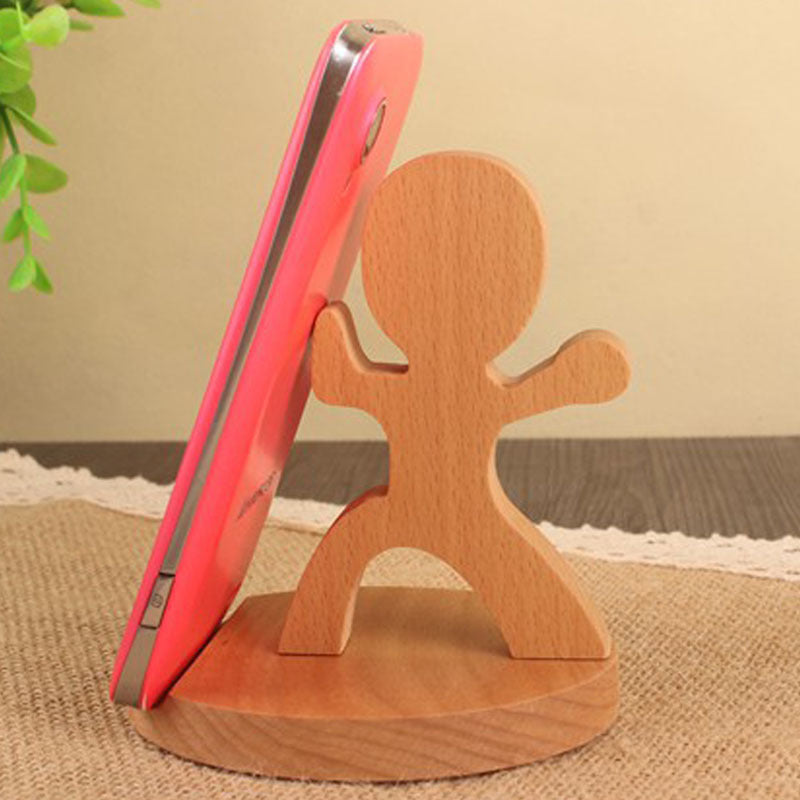 Creative  Mobile Phone Toma Back With Coin Beech Wood Lazy Phone Holder Custom Lettering Shopifynow