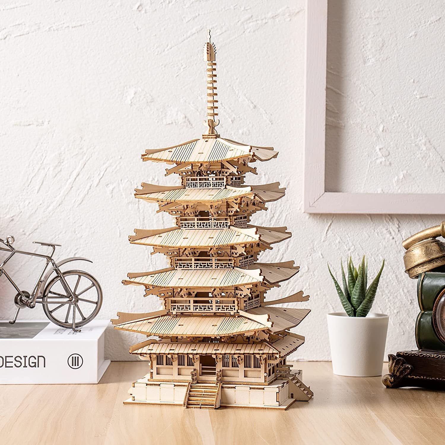 Robotime Five-storied Pagoda 3D Wooden Puzzle Toys For Children Kids Birthday Gift TGN02 Shopifynow