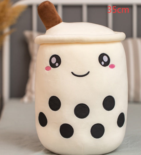 Cute Fruit Drink Plush Stuffed Soft Strawberry Milk Tea Plush Boba Tea Cup Toy Bubble Tea Pillow Cushion Kids Gift CJ