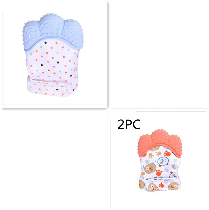 Baby teether baby anti-bite silicone molar gloves children's sound toys CJ