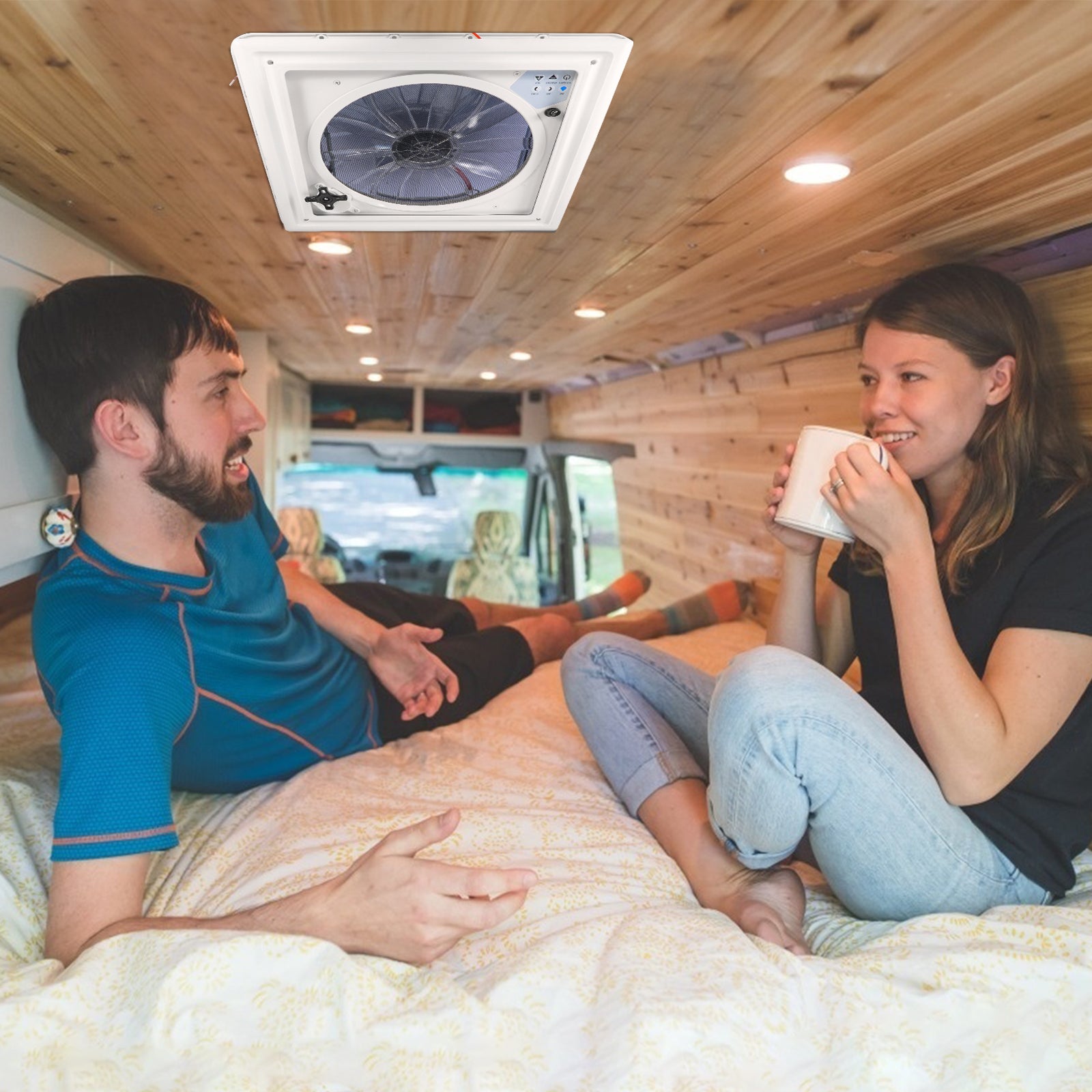 3 Speed 40x40cm Caravan RV Roof Skylight Motorhomes Vents with Rain Sensor 12V High Air Volume Electric RV Roof Vents Fan Shopifynow