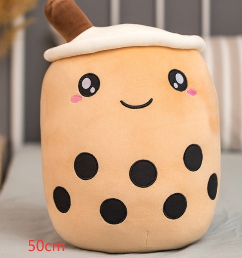 Cute Fruit Drink Plush Stuffed Soft Strawberry Milk Tea Plush Boba Tea Cup Toy Bubble Tea Pillow Cushion Kids Gift CJ