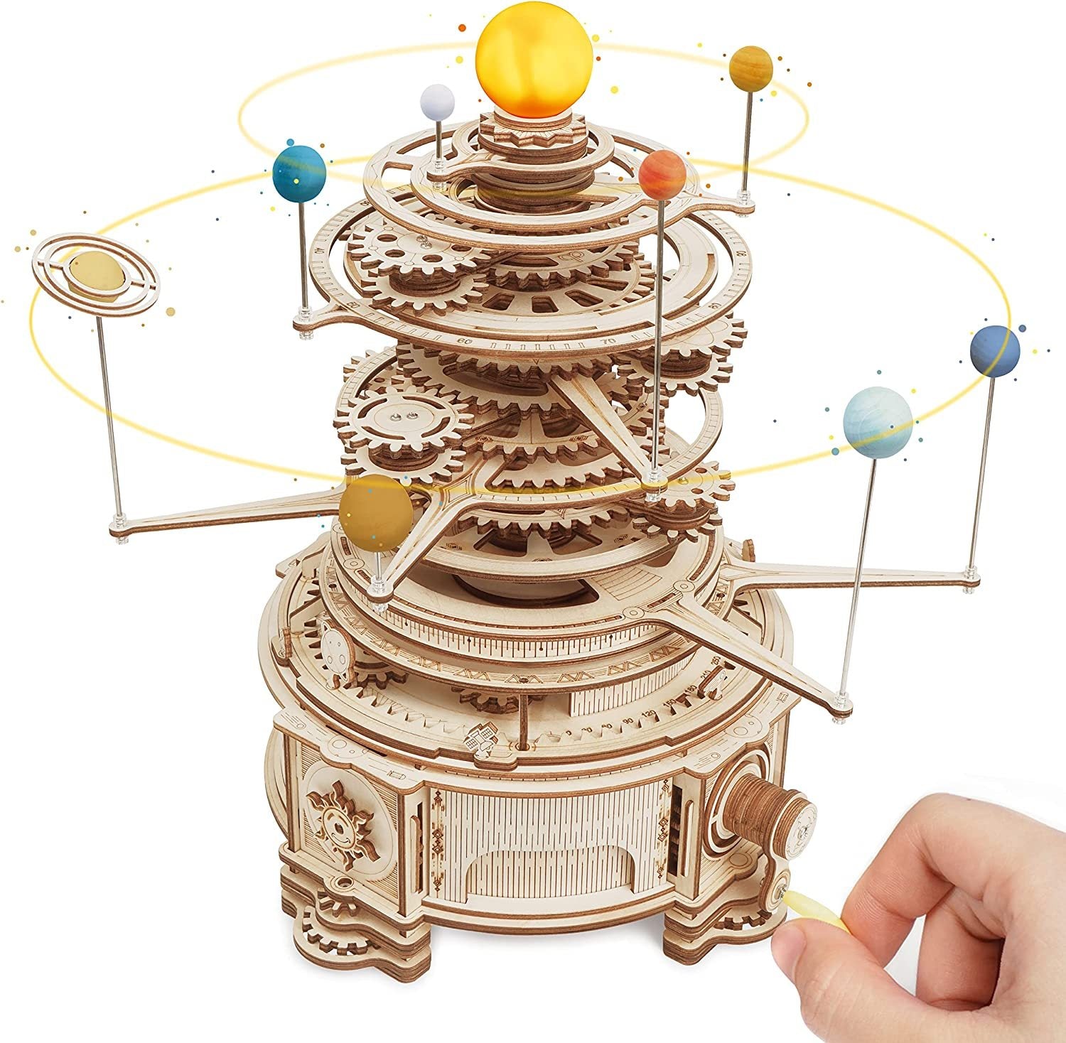 Robotime ROKR 316PCS Rotatable Mechanical Orrery 3D Wooden Puzzle Games Assemble Model Building Kits Toys Gift For Children Boys Shopifynow