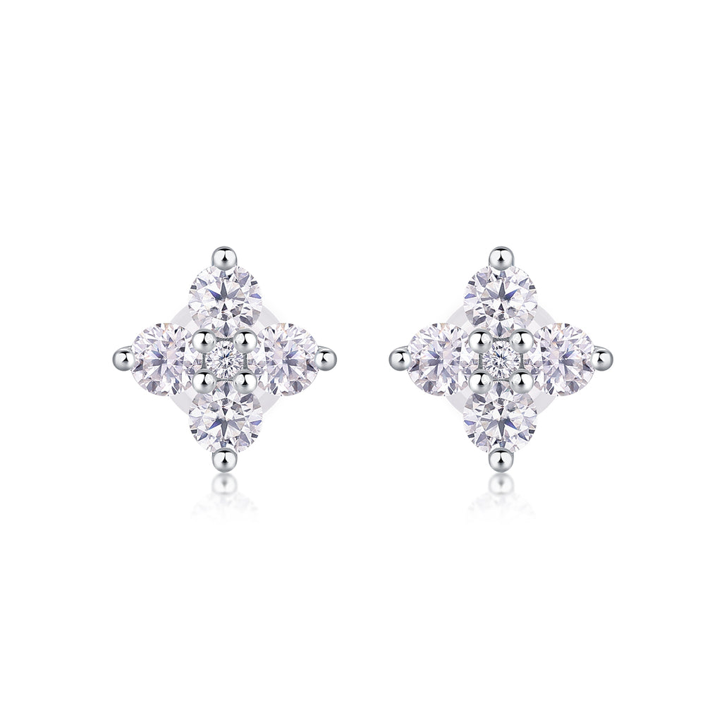 Sweetheart French - Fashionable And Luxurious Diamond Jewelry Set With Moissanite S925 Sterling Silver And Platinum-plated Stud Earrings Shopifynow