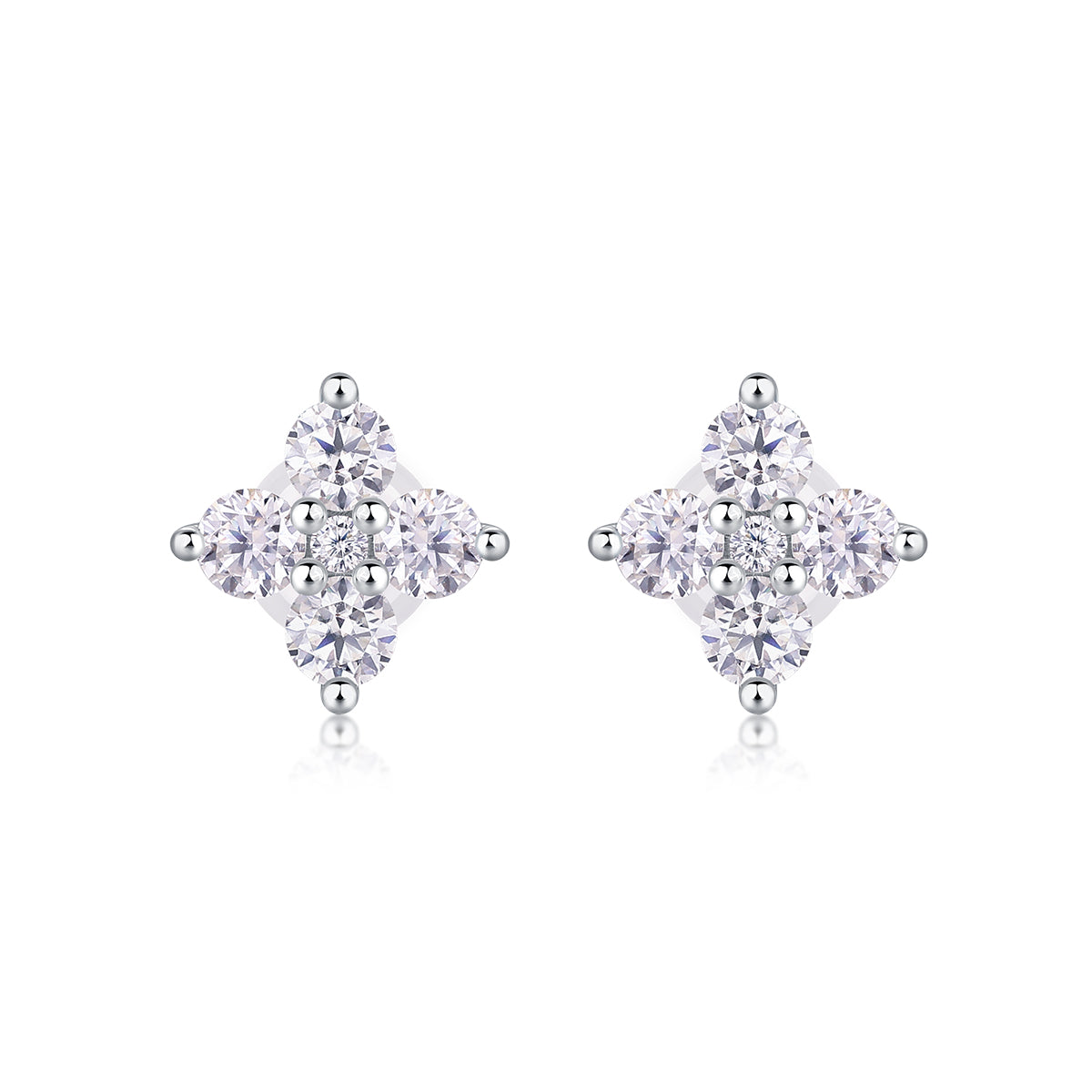 Sweetheart French - Fashionable And Luxurious Diamond Jewelry Set With Moissanite S925 Sterling Silver And Platinum-plated Stud Earrings Shopifynow