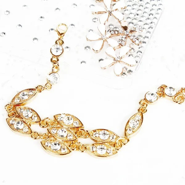 Noble Burnished Gold Bling Rhinestone Bracelet Shopifynow