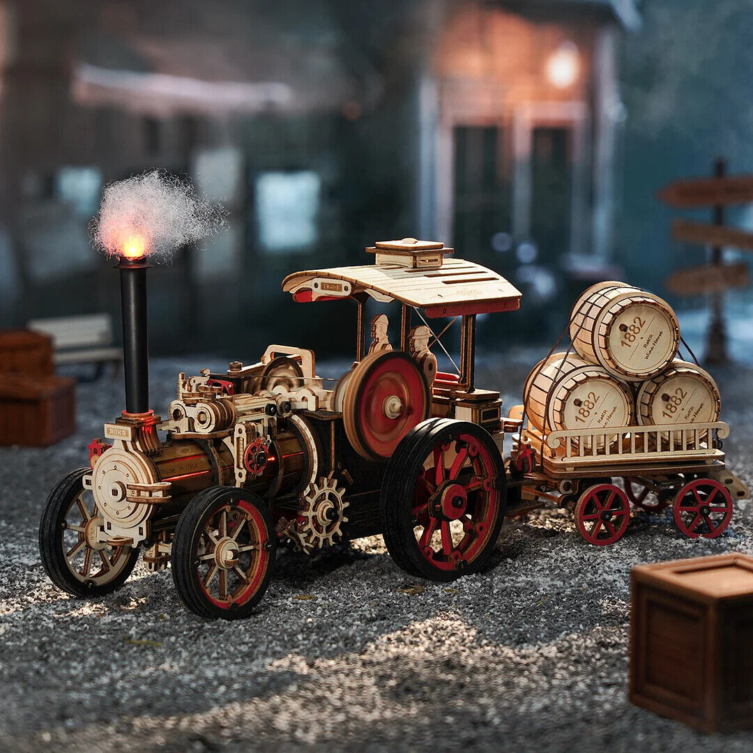 ROKR 3D Wooden Puzzle Car Model Steam Engine Mechanical Teens Kids Birthday Gift Shopifynow