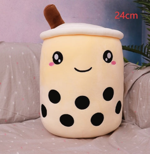 Cute Fruit Drink Plush Stuffed Soft Strawberry Milk Tea Plush Boba Tea Cup Toy Bubble Tea Pillow Cushion Kids Gift CJ