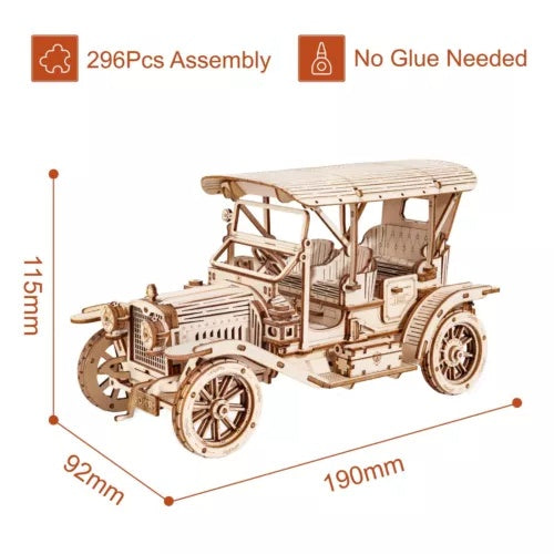 ROKR 3D Wooden Puzzle DIY Model Vintage Car MC801 Building Toys Gifts For Teens Shopifynow