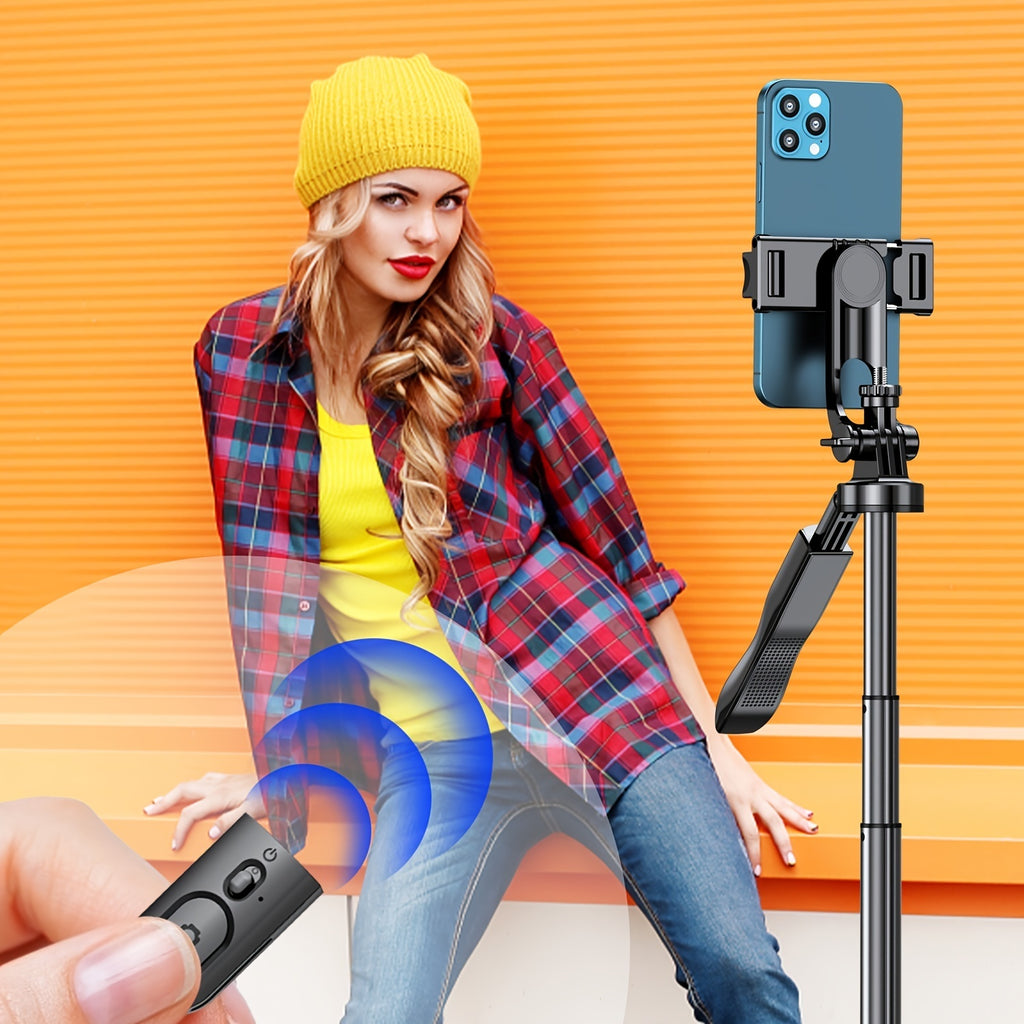 61 Selfie Stick Tripod, All In One Extendable Phone Tripod Stand With Wireless Remote  Rotation For IPhone And Android Phone Selfies, Video Recording, Vlogging, Live Streaming, Aluminum, Black Shopifynow