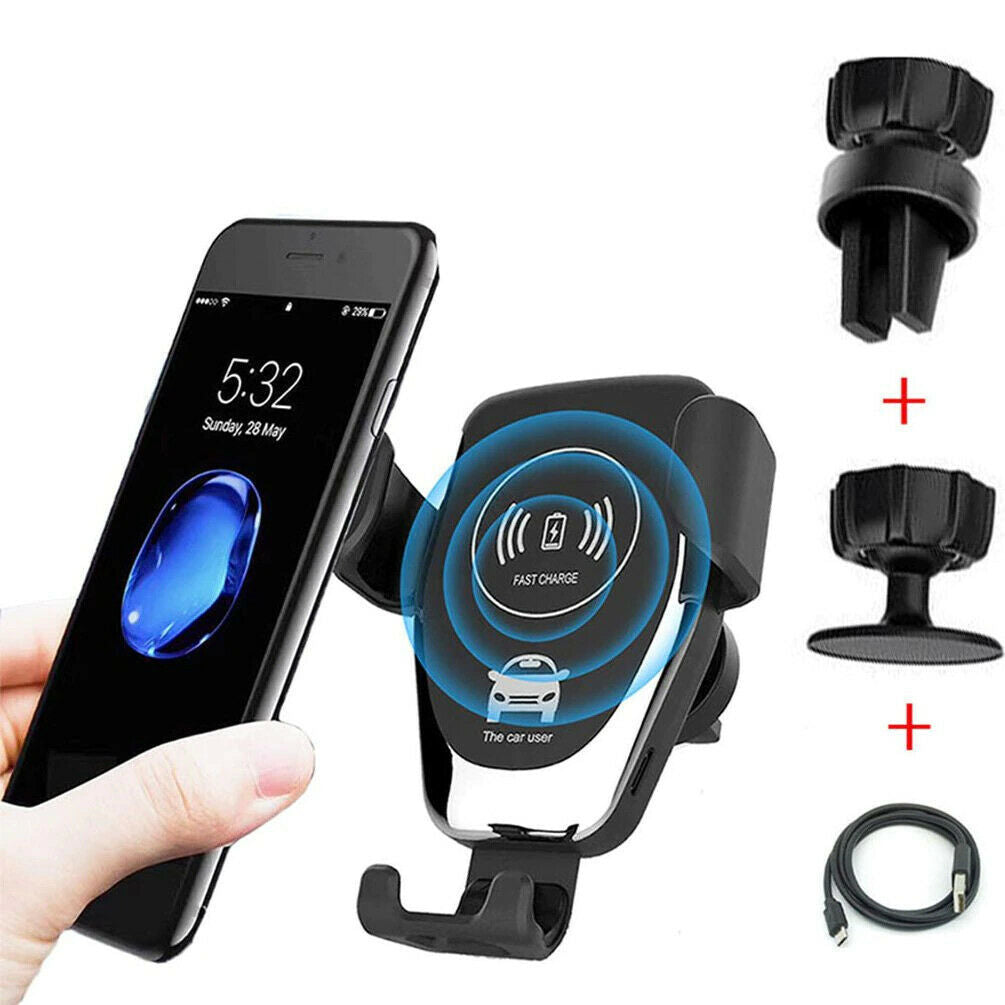 10W QI Wireless Fast Car Charger Mount Holder Stand Automatic Clamping Charging Shopifynow