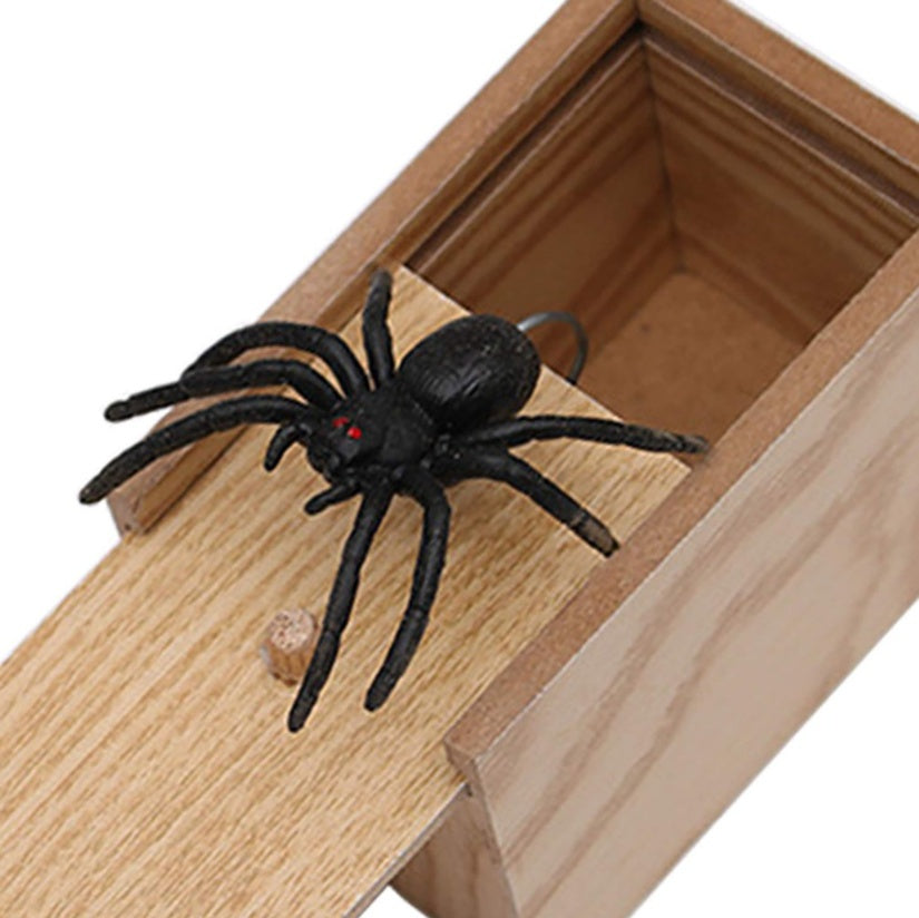 Prank Spider Wooden Scare Box Trick Play Joke Lifelike Surprise April Fools' Day Funny Novelty Toys Gags Practical Gifts CJ