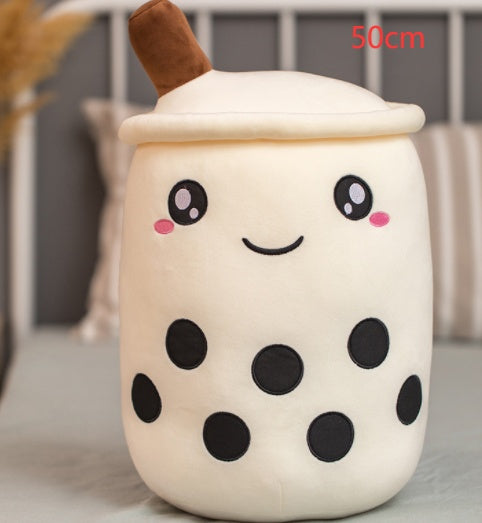 Cute Fruit Drink Plush Stuffed Soft Strawberry Milk Tea Plush Boba Tea Cup Toy Bubble Tea Pillow Cushion Kids Gift CJ