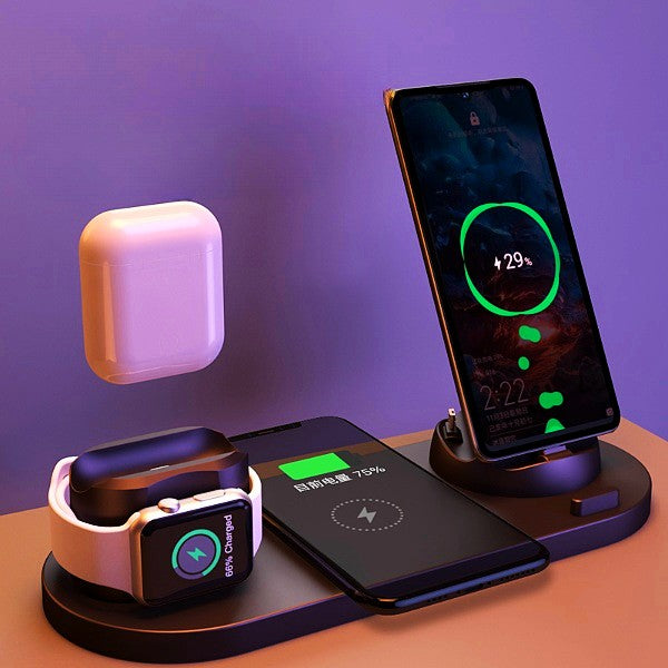 Wireless Charger For IPhone Fast Charger For Phone Fast Charging Pad For Phone Watch 6 In 1 Charging Dock Station New Shop Deals