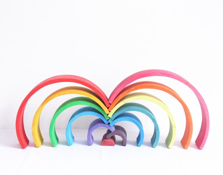 Jigsaw Puzzle Large 12-piece Arch Bridge Rainbow Building Blocks Early Childhood Education Toys Shopifynow