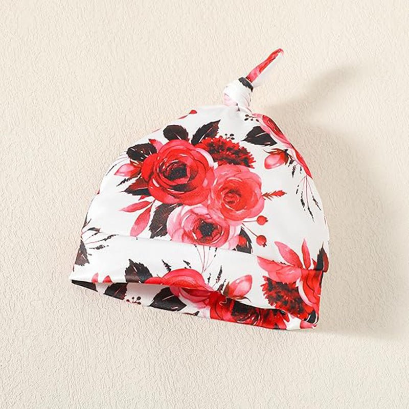 Newborn Baby Girl 'Hello I'm New Here' Romper Set Includes Floral Pants, Hat, Headband, & Coming Home Outfit Shopifynow