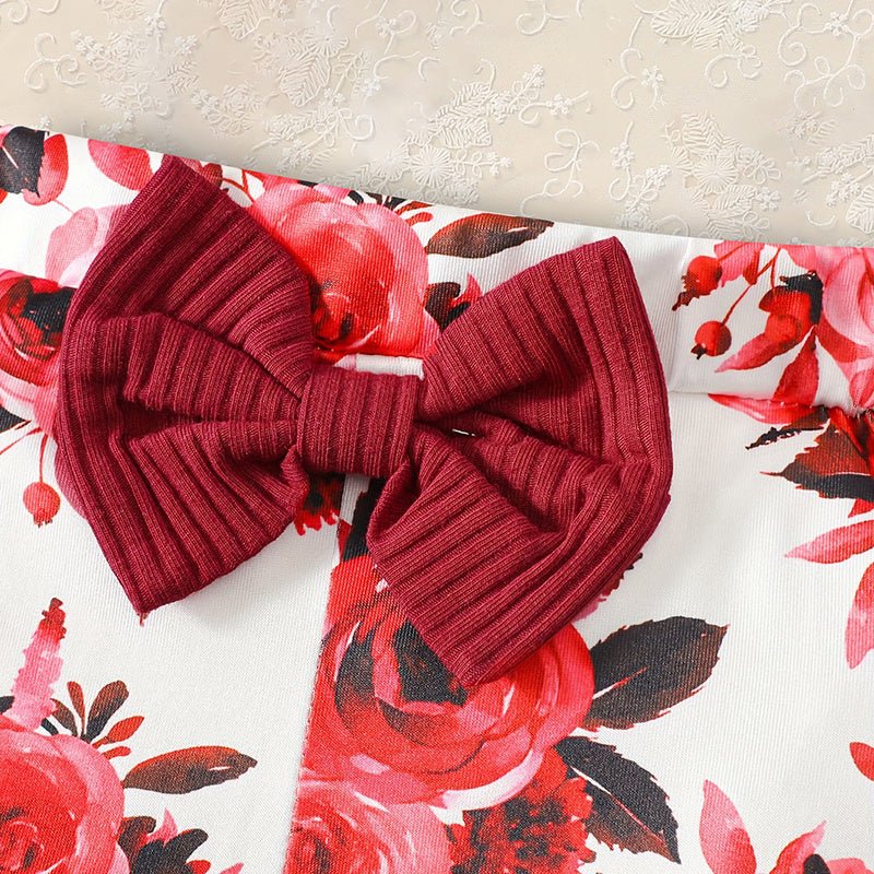 Newborn Baby Girl 'Hello I'm New Here' Romper Set Includes Floral Pants, Hat, Headband, & Coming Home Outfit Shopifynow