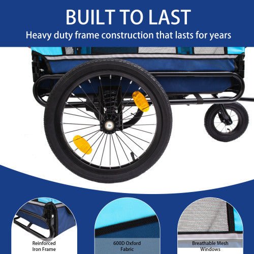 Outdoor Heavy Duty Foldable Utility Pet Stroller Dog Carriers Bicycle Trailer Shopifynow