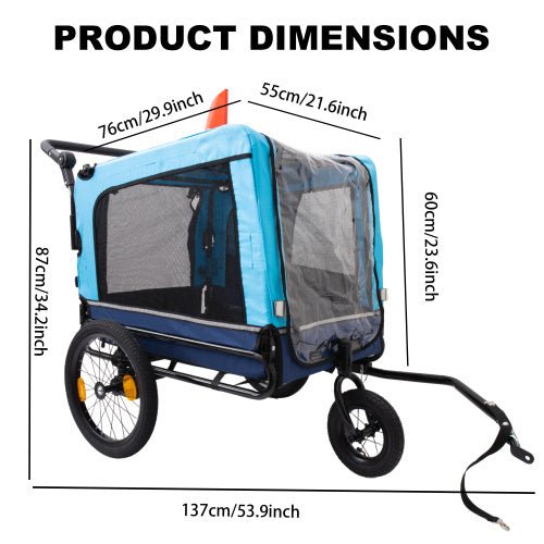 Outdoor Heavy Duty Foldable Utility Pet Stroller Dog Carriers Bicycle Trailer Shopifynow