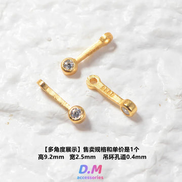 S925 Sterling Silver White Diamond Tassel Small Pendant [1 Piece] 5486