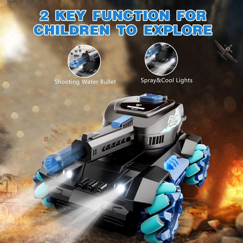 RC Tank Toys Four Wheel Drive Remote Control Car 2.4G Gesture Control Water Bomb Shopifynow