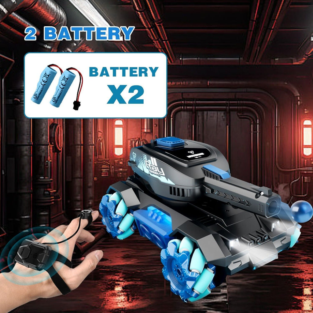 RC Tank Toys Four Wheel Drive Remote Control Car 2.4G Gesture Control Water Bomb Shopifynow