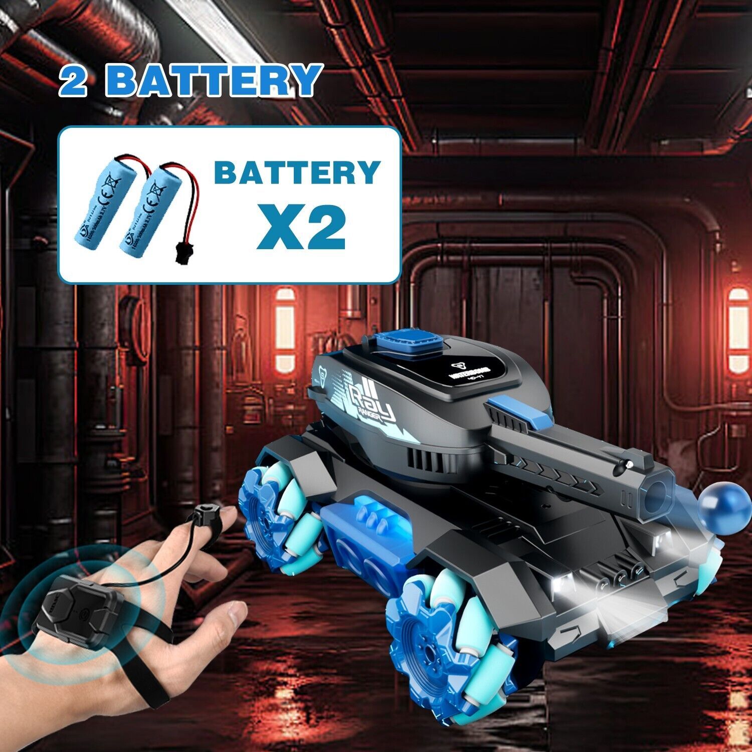 RC Tank Toys Four Wheel Drive Remote Control Car 2.4G Gesture Control Water Bomb Shopifynow