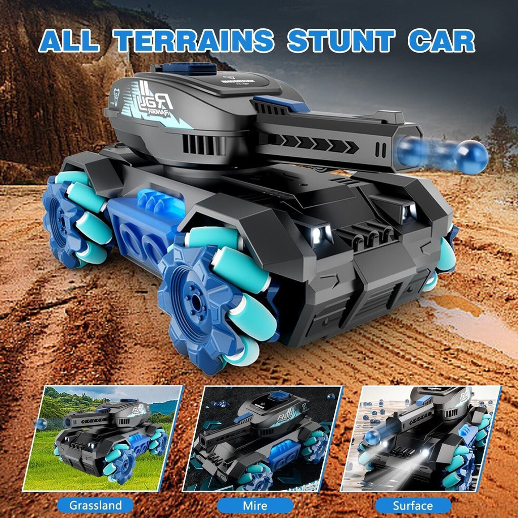 RC Tank Toys Four Wheel Drive Remote Control Car 2.4G Gesture Control Water Bomb Shopifynow