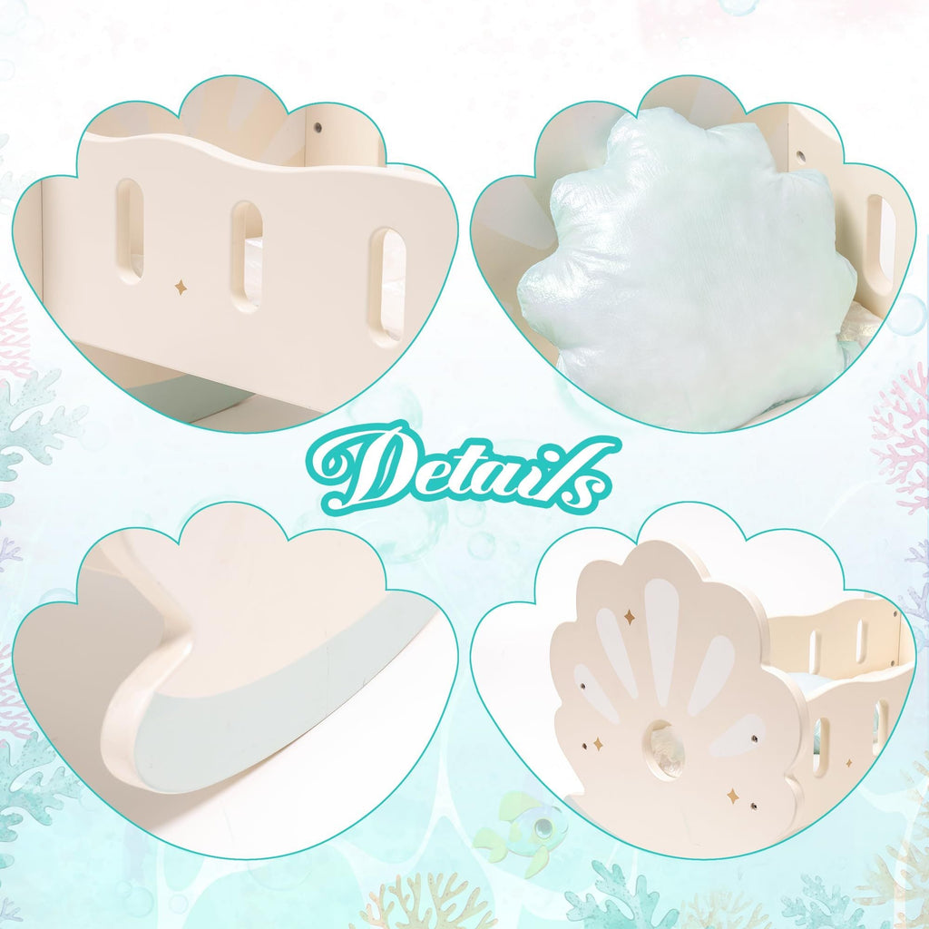 ROBOTIME Baby Doll Crib, Baby Doll Bed, Doll Rocking Cradle Baby Doll Accessories Furniture With Bedding For 18 Inch Dolls Shopifynow