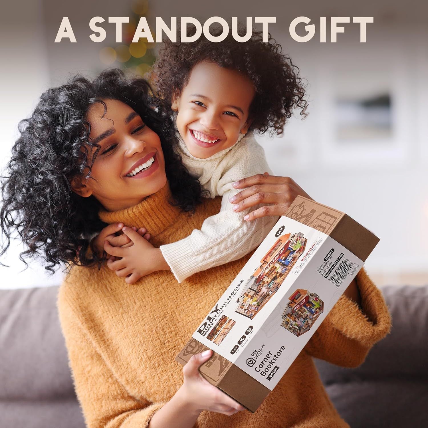 ROBOTIME DIY Miniature House Kit Corner Bookstore, Wooden Dollhouse Model Building Kit With LED For Adults And Children, Birthday Gift DG164 Shopifynow