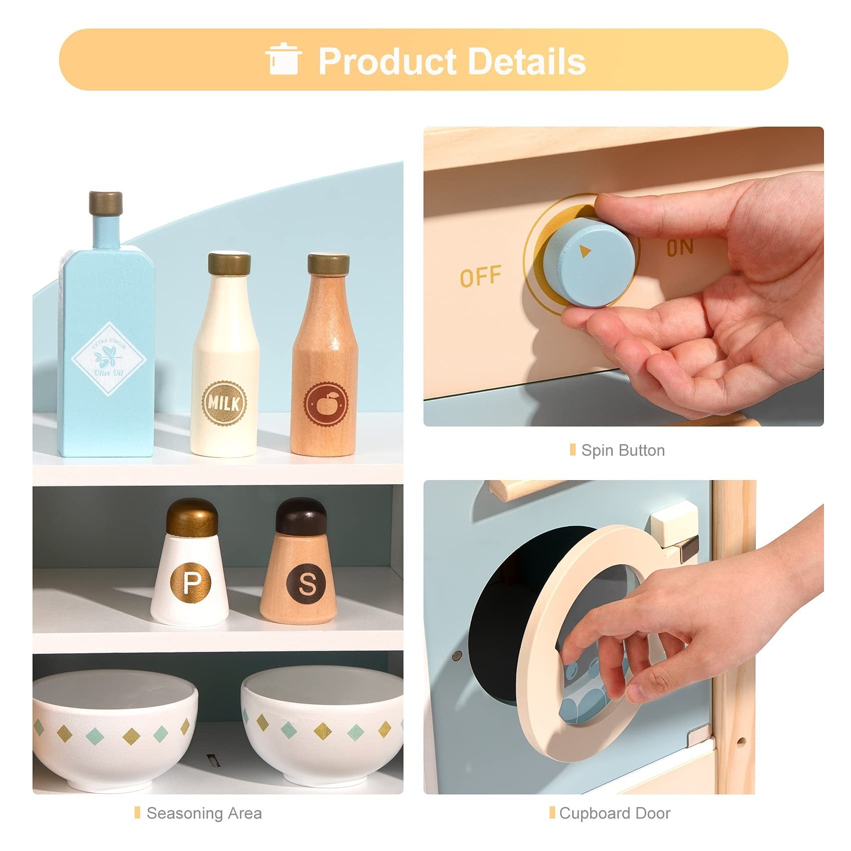 ROBOTIME DIY Pretend Play Kitchen Cooking Toy Set Gift For Boys And Girls Shopifynow