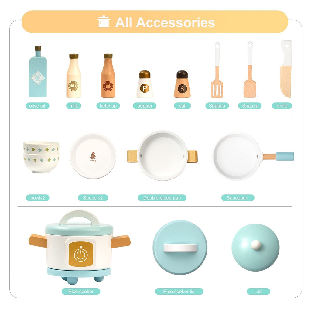 ROBOTIME DIY Pretend Play Kitchen Cooking Toy Set Gift For Boys And Girls Shopifynow