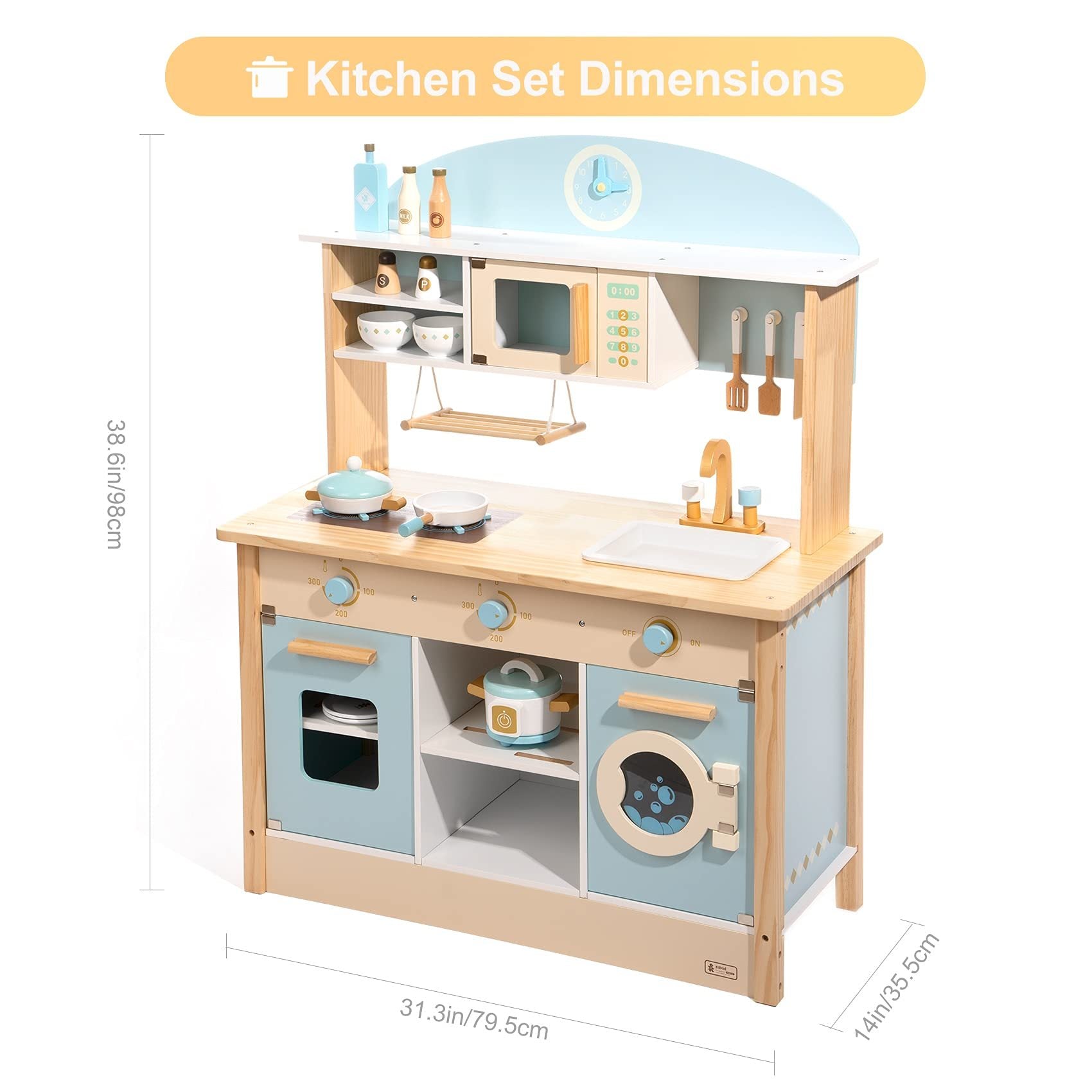 ROBOTIME DIY Pretend Play Kitchen Cooking Toy Set Gift For Boys And Girls Shopifynow